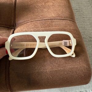 Elisa Johnson - Jane Cream and Brown Geometric Sunglasses